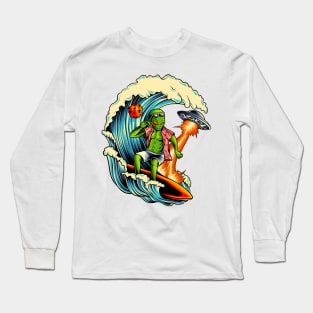 Alien surfing Long Sleeve T-Shirt